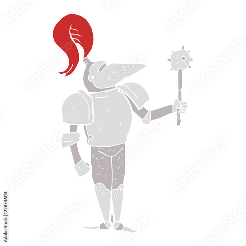 flat color illustration of a cartoon medieval knight