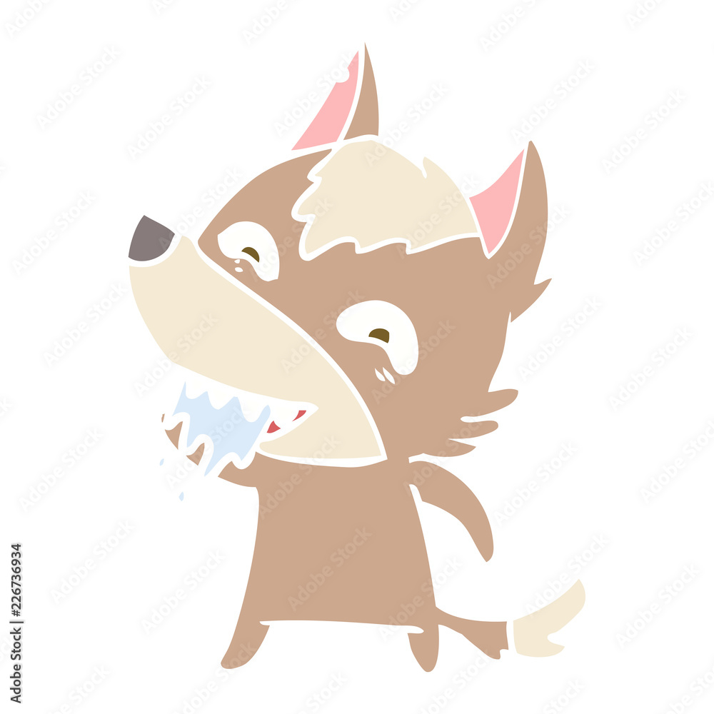 flat color style cartoon hungry wolf flat color style cartoon hungry wolf