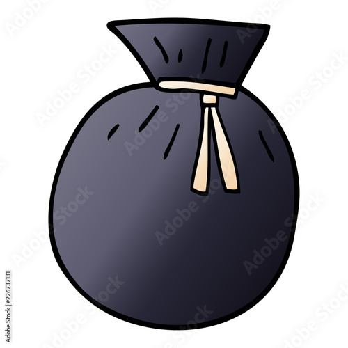 cartoon doodle tied sack