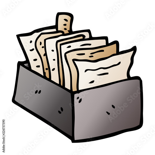 cartoon doodle office filing box