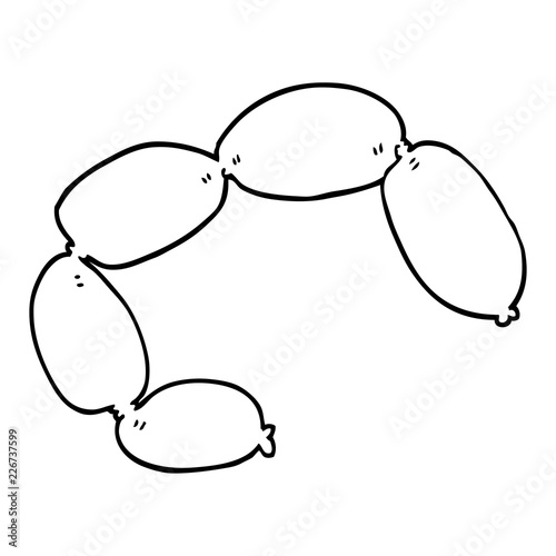 line drawing cartoon sausages