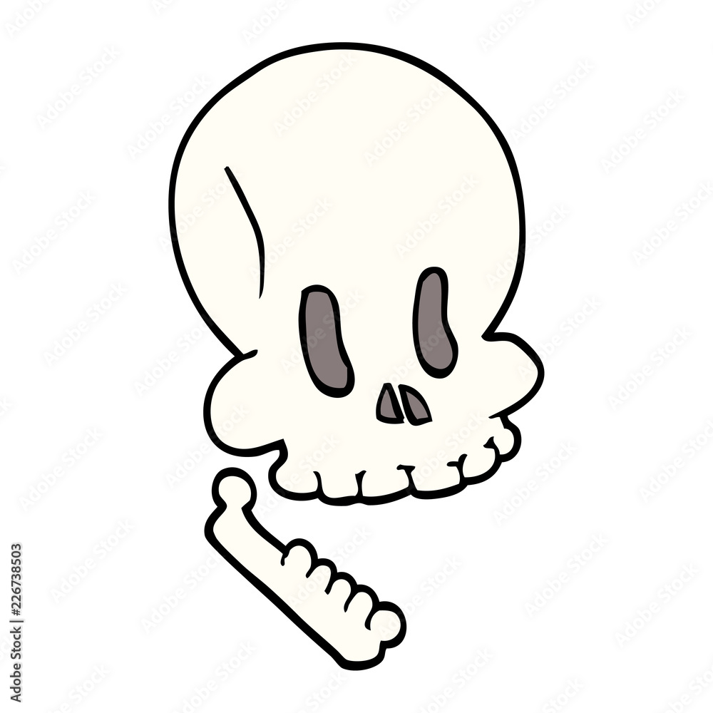 cartoon doodle halloween skull