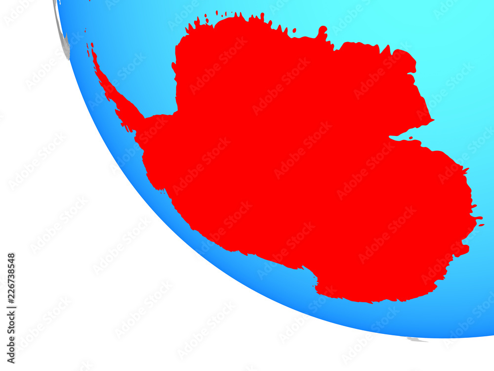 Fototapeta premium Antarctica on simple globe.