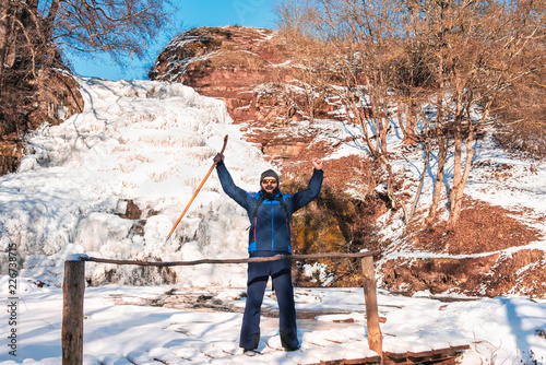 Man enjoying the winter landscape photo