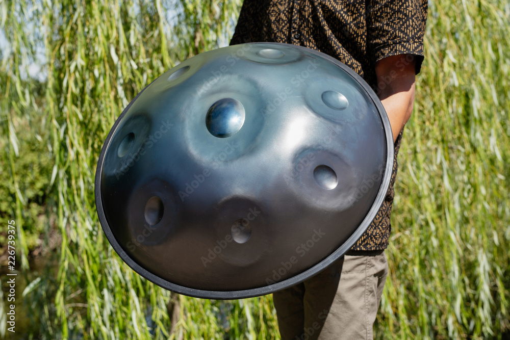 Detail of a handpan in nature
