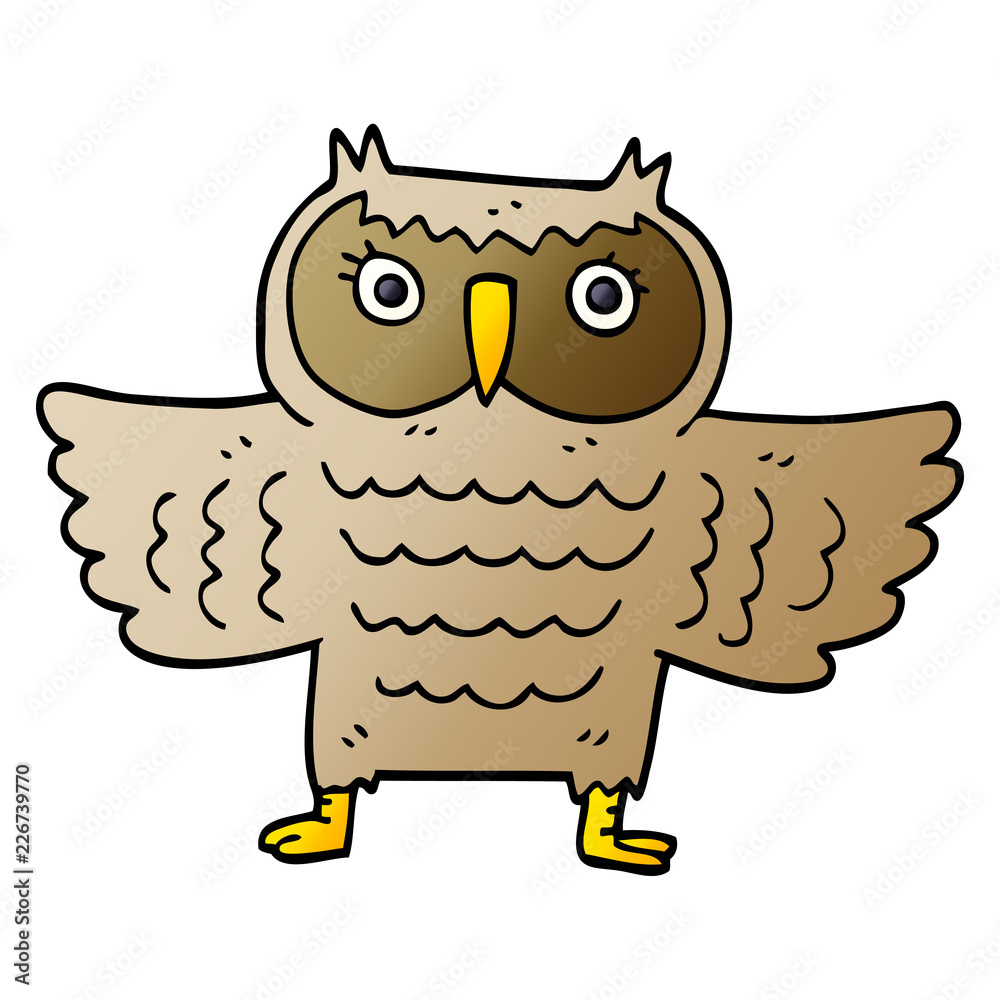 Naklejka premium cartoon doodle wise old owl