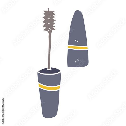 flat color illustration of a cartoon mascara