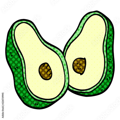 cartoon doodle avocado