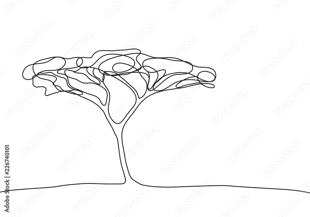 Line drawing of a tree