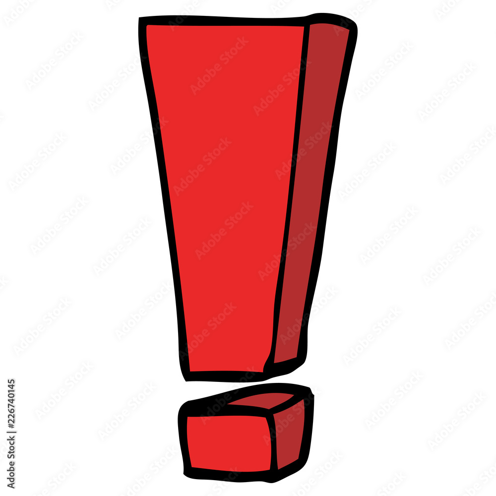 cartoon doodle exclamation mark
