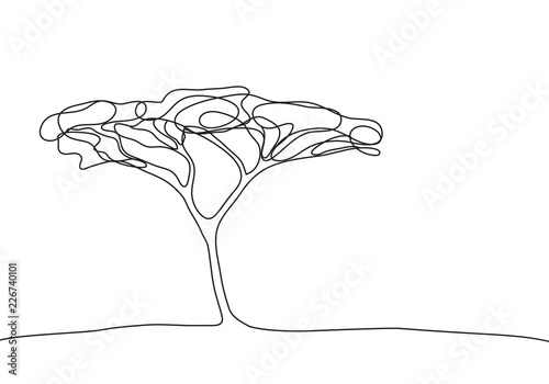 Line drawing of a tree