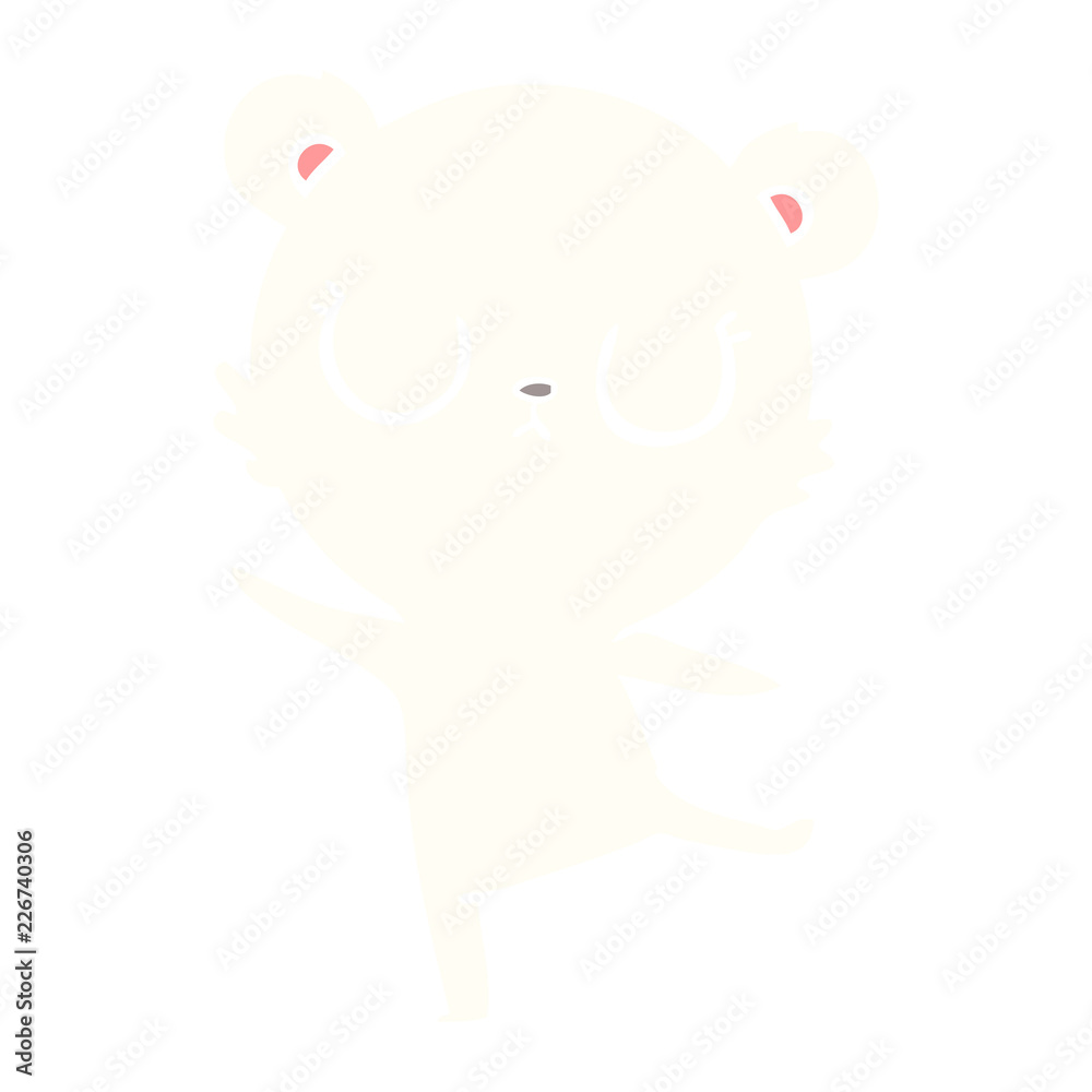 peaceful flat color style cartoon polar bear peaceful flat color style cartoon polar bear
