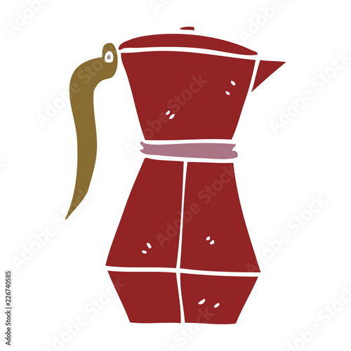 cartoon doodle espresso coffee pot