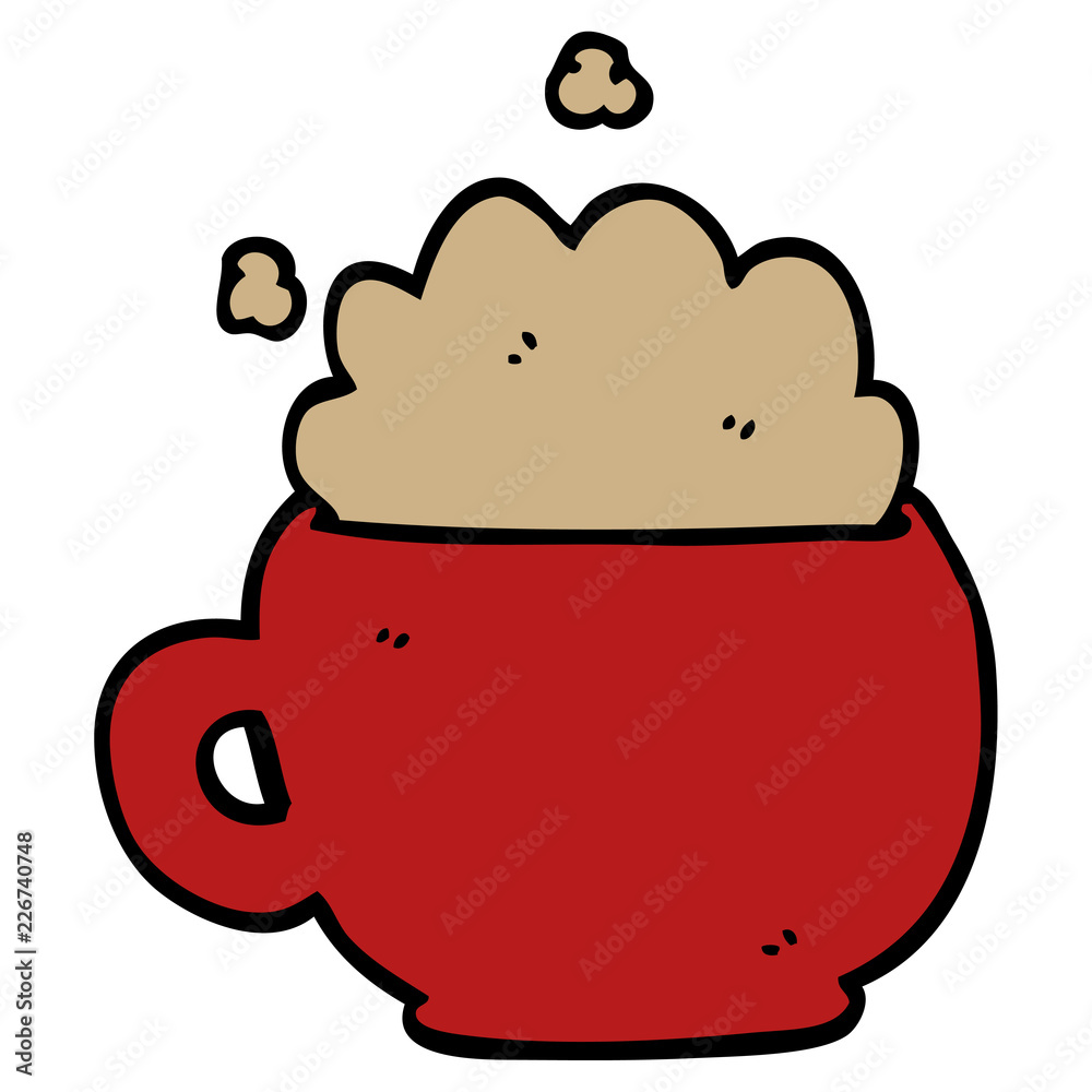 cartoon doodle foaming latte cartoon doodle foaming latte
