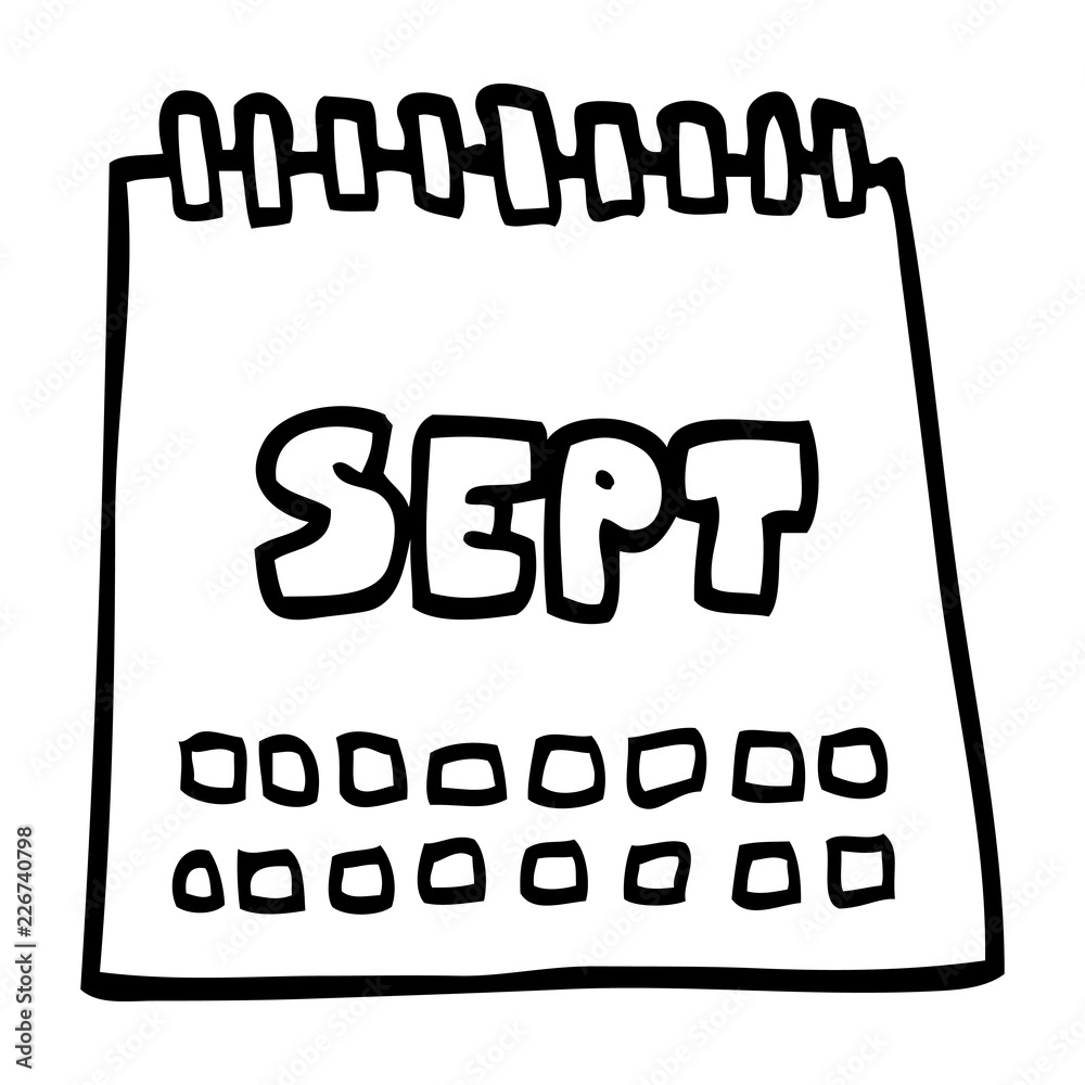 September Calendar Clip Art Black And White