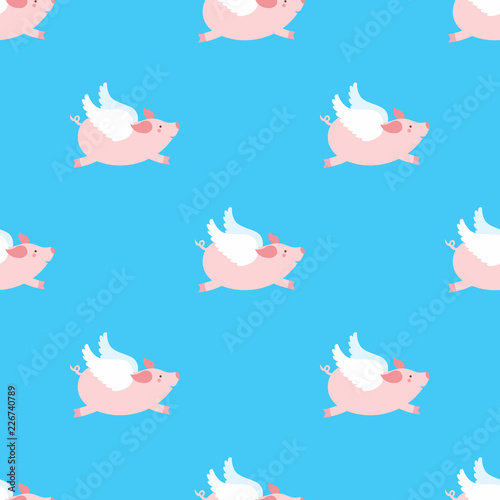 Cute pigs seamless pattern