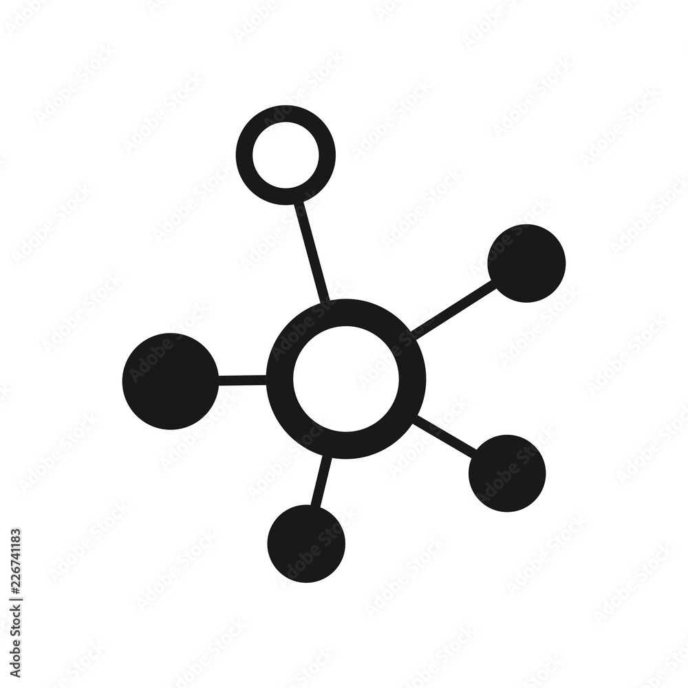 Molecule icon vector, solid illustration
