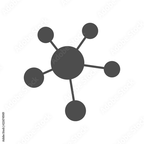 Molecule icon vector, solid illustration