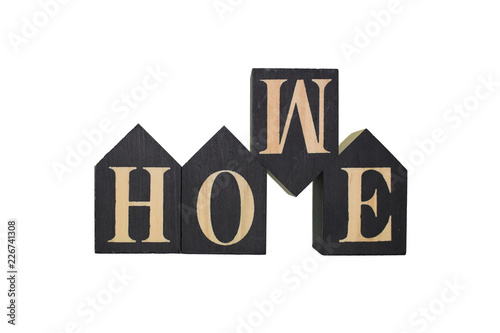  The inscription of home on wooden cubes
