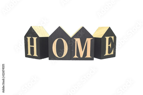  The inscription of home on wooden cubes
