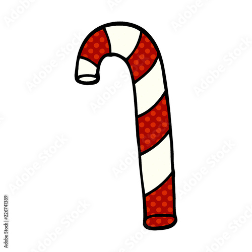 cartoon doodle striped candy cane