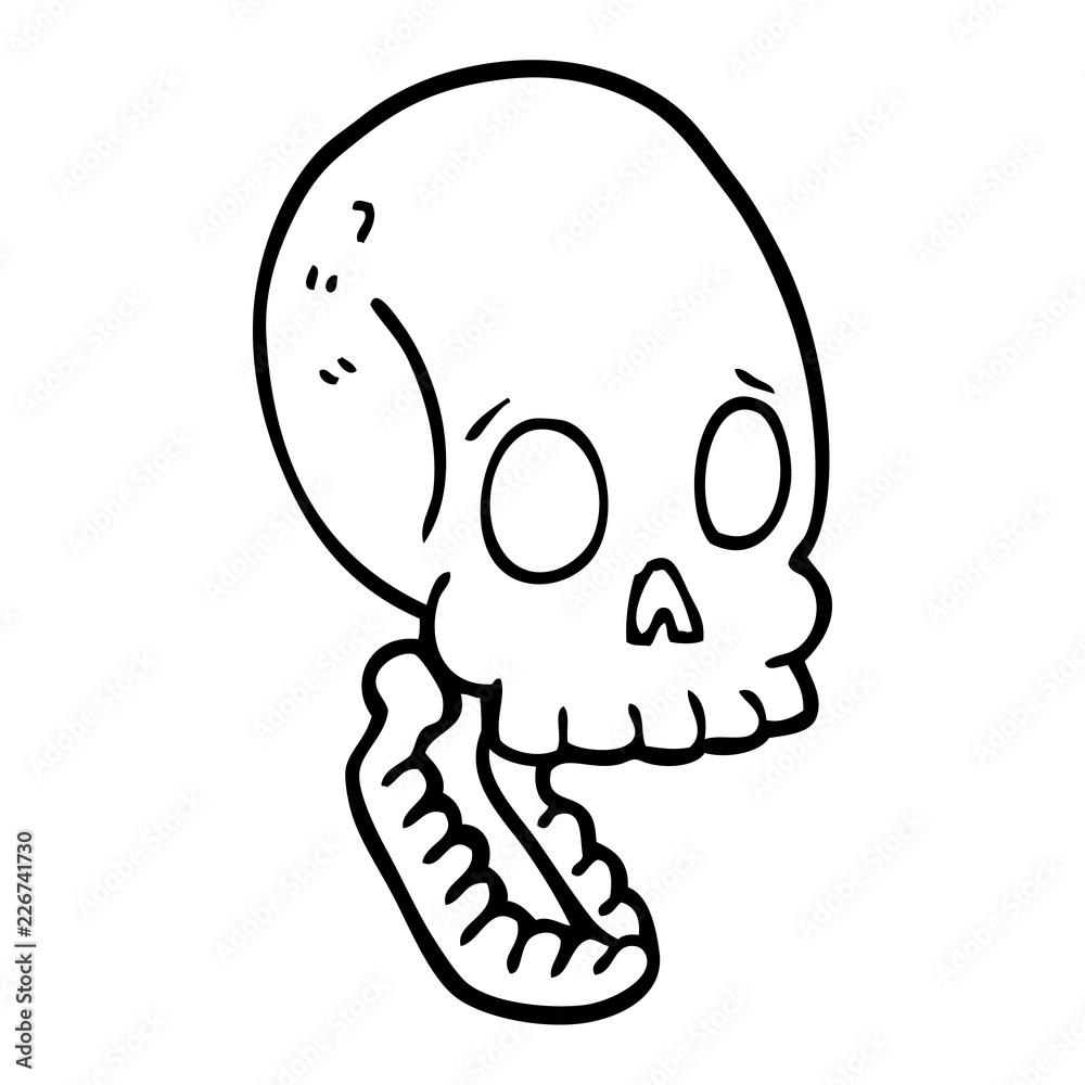 line drawing cartoon skull line drawing cartoon skull