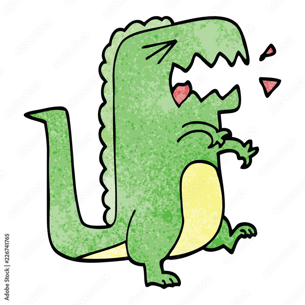 Fototapeta premium cartoon doodle roaring t rex