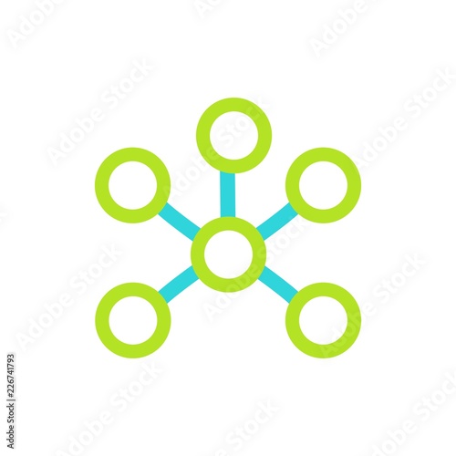 Chemical and physical atoms molecules template icon