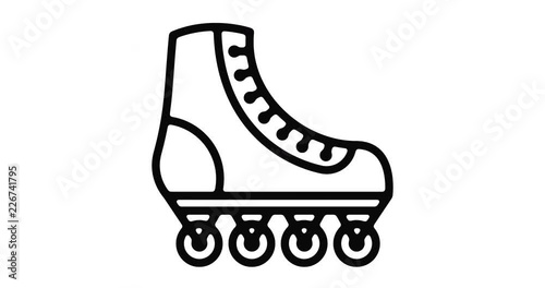 Skating line icon motion graphic animation with alpha channel.