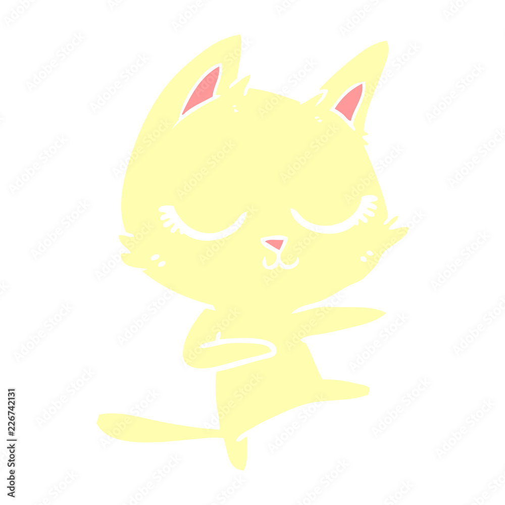 Obraz calm flat color style cartoon cat