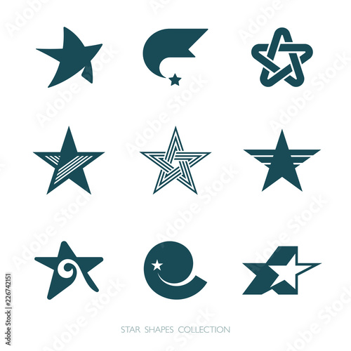 Star Shapes Collection. Vector icons set.