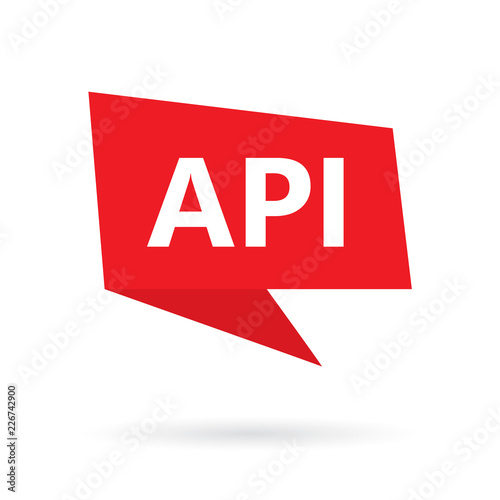 API (application programming interface) acronym on a speach bubble- vector illustration