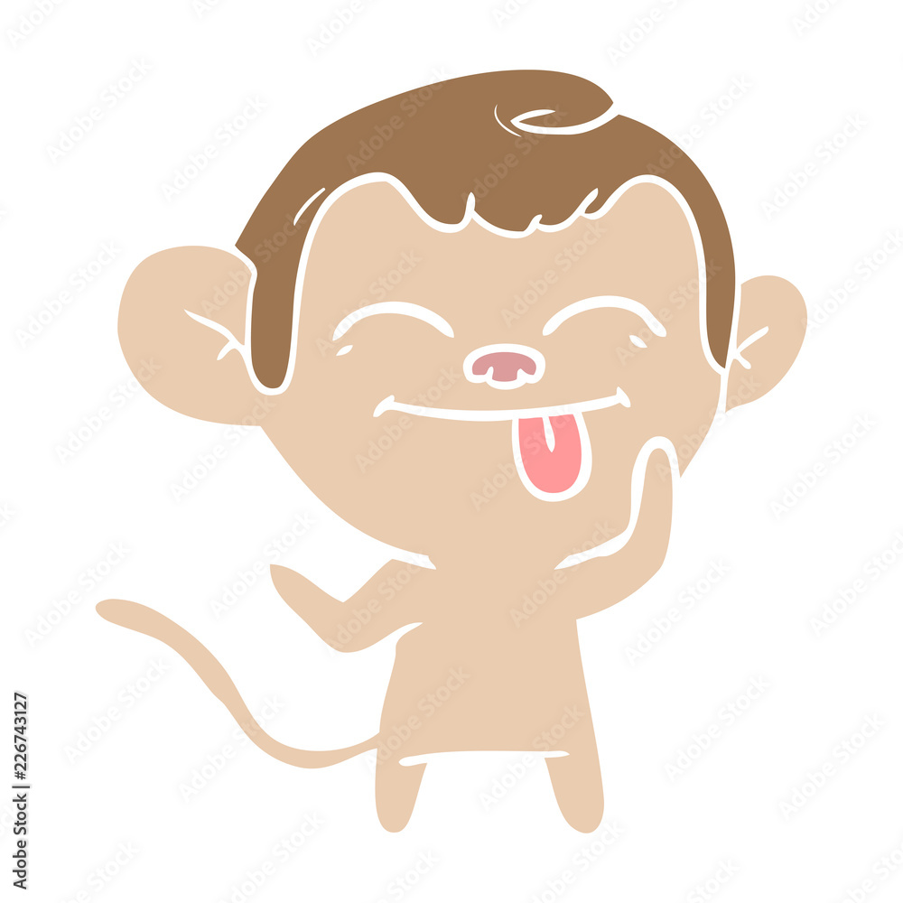 funny flat color style cartoon monkey funny flat color style cartoon monkey
