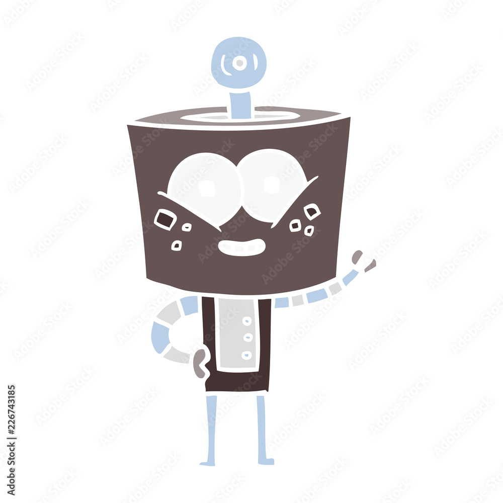 happy flat color style cartoon robot happy flat color style cartoon robot