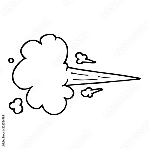 line drawing cartoon whooshing cloud