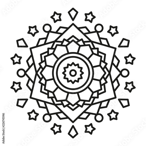Cute Christmas Mandala for Coloring.
