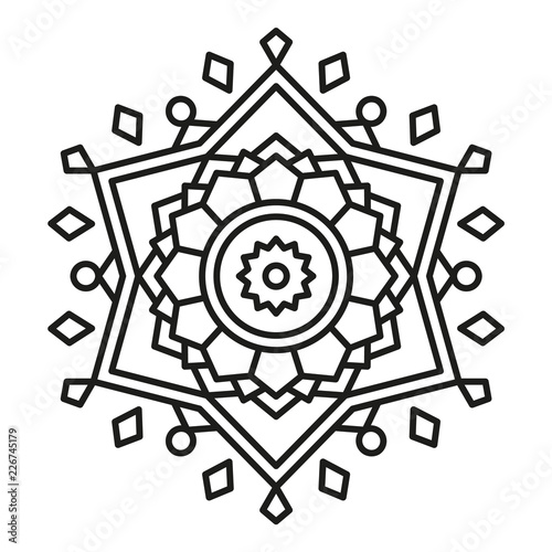 Cute Christmas Mandala for Coloring.