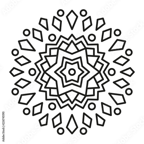 Cute Christmas Mandala for Coloring.