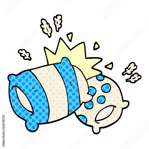 cartoon doodle pillow fight