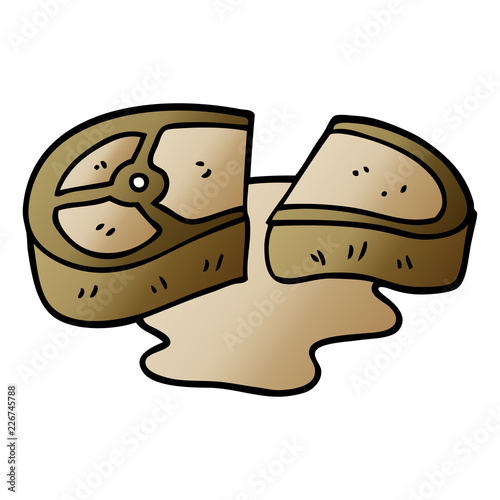 cartoon doodle well cooked meat