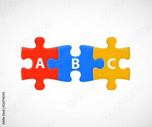ABC Puzzle Pieces. Business or education steps. Vector illustration