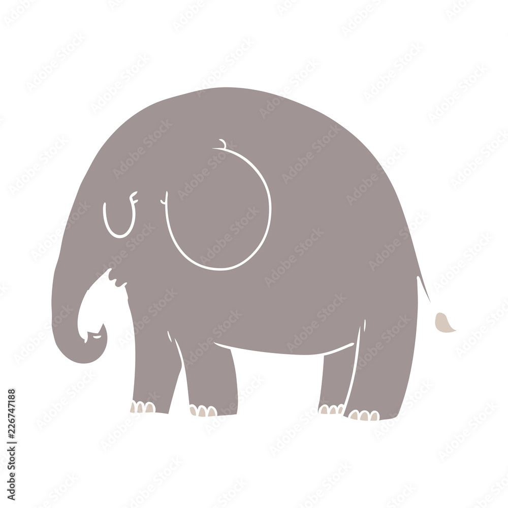 flat color style cartoon elephant