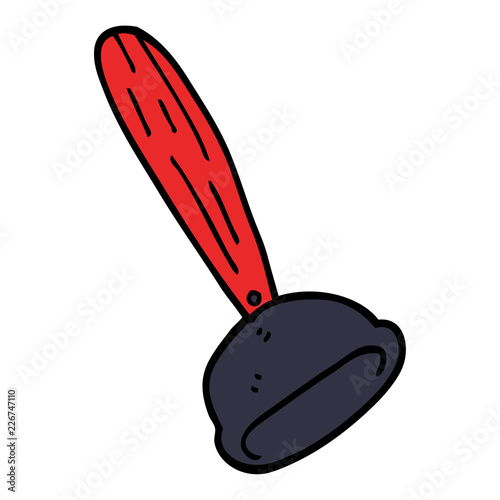 cartoon doodle toilet plunger