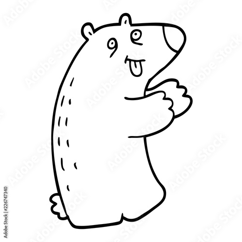 line drawing cartoon polar bear