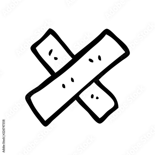 line drawing cartoon medical sticking plaster