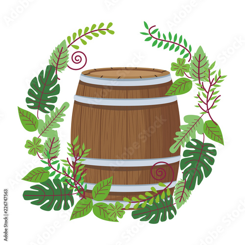 Wine wooden barrel