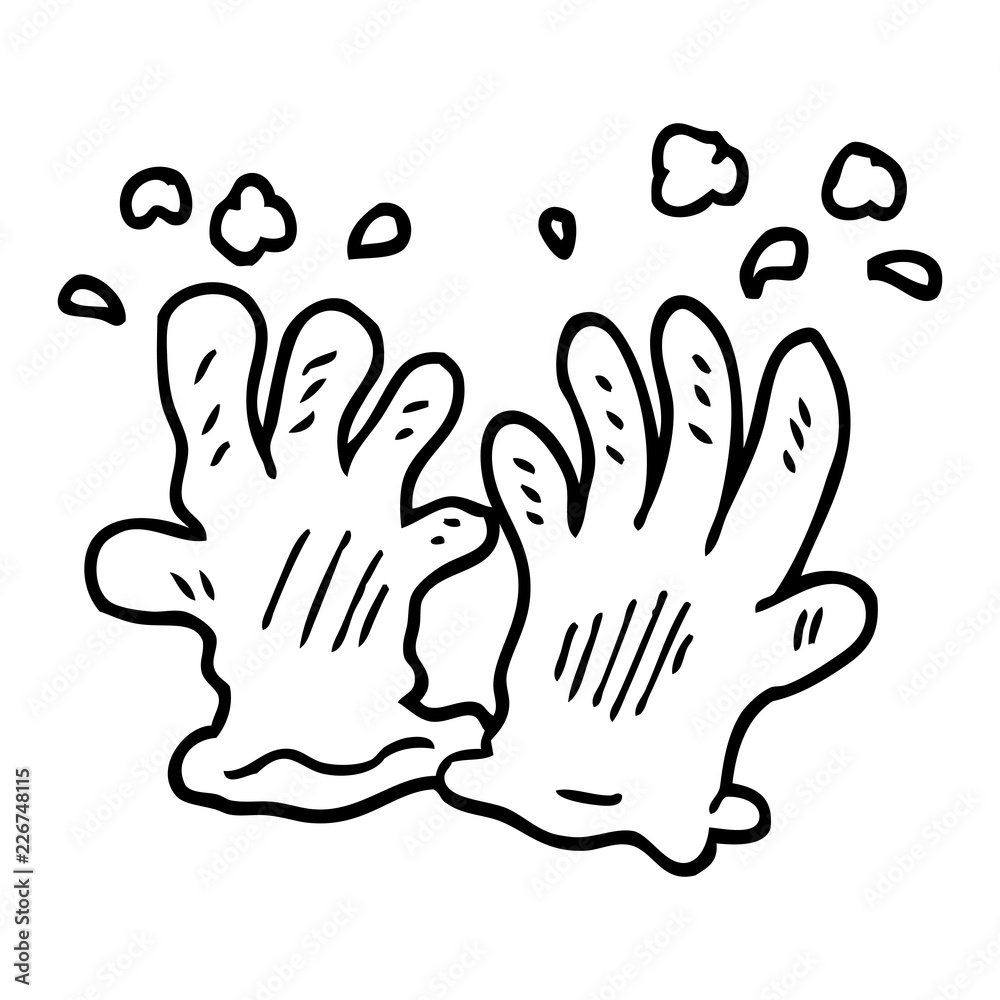 line drawing cartoon garden gloves line drawing cartoon garden gloves