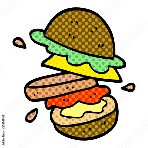cartoon doodle of a burger