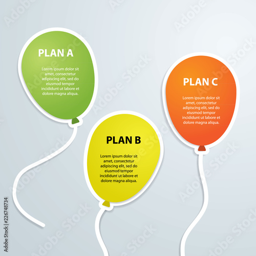Balloons infographics timeline label vector illustration