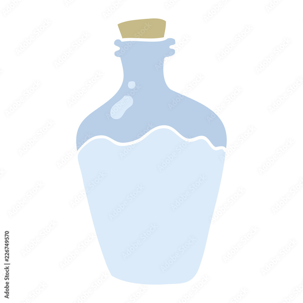 flat color illustration of a cartoon water bottle flat color illustration of a cartoon water bottle